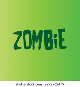 Vector zombie text on green background