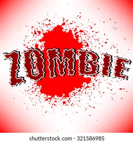 Vector Zombie Title with Red Spot on White Background