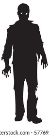 vector zombies silhouette.Halloween design elements isolated on white background