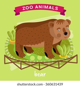 Vector Zoo Animal, Bear