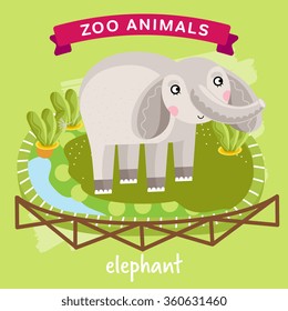Vector Zoo Animal, Elephant.