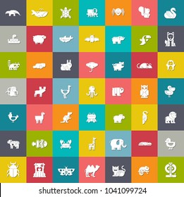 vector zoo and farm animals Icons set - animals silhouette - animalillustrations