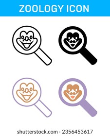 VECTOR ZOOLOGY ICON IN STROKE AND FILL AND COLOR VERSION