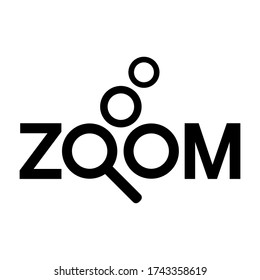 vector zoom logo. magnifying glass and zoom concept