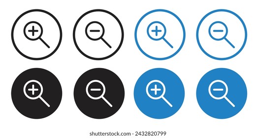 vector  zoom in and zoom out icons