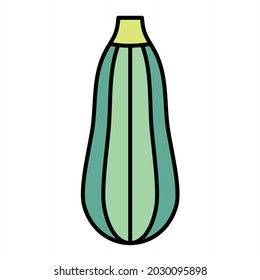 Vector Zucchini Filled Outline Icon Design
