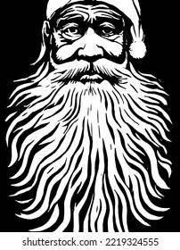 Vector-2-Santa Claus - Black And White - EPS