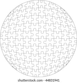 Vector.3d puzzle ball in color 22