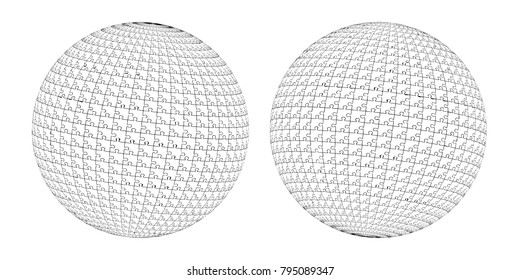 Vector.3d puzzle ball. Eps 10.