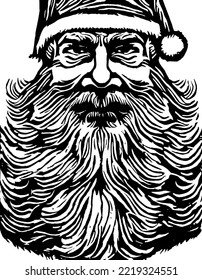 Vector-4-Santa Claus - Black And White - EPS