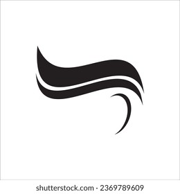 vectora close up of a black and white logo with a wavy hairA close up of a black and white logo with wavy hair, suitable for branding in the beauty industry or hair products. 