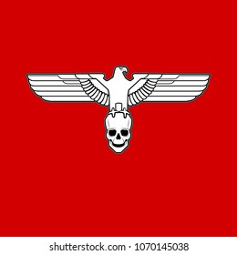 vectora eagle with Skull and crossbones isolated silhouette