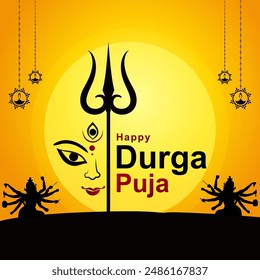 Vectora happy Navratri festival background design banner template.