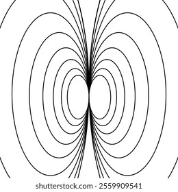 vector,A layered circular curve that resembles a terrain model, using multiple levels of lines that overlap and face each other.