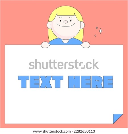 (Vector)A trendy colorful mini notepad with character. memo, note paper.Notifications, labels, stickers, schools.