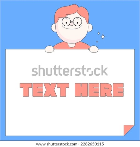 (Vector)A trendy colorful mini notepad with character. memo, note paper.Notifications, labels, stickers, schools.