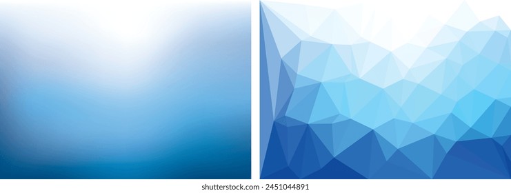 vectorabstract blue background in two variations, like mash and like triangles