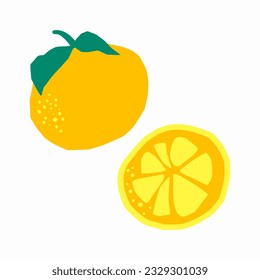 Image vectorielle.Fruit abstrait.Orange.Mandarin.Lemon.Grapefruit.Taste.Sweetness.Décoration murale.Minimalisme. Image abstraite de fruits aux couleurs pastel vives. Art abstrait pour les imprimés, couvertures, EPS10