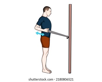 Vectoral exercise illustration for elbow pain (elbow joint). Exercise 5