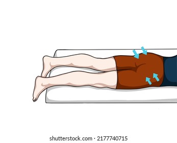 Vectoral exercise illustration for hip pain (hip joint). Exercise 2