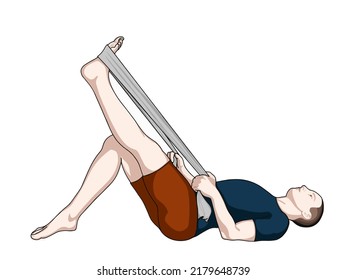Ilustración del ejercicio vectoral para dolor de cadera (articulación de cadera). Ejercicio 13