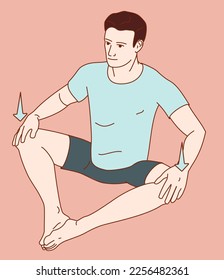 Vectoral exercise illustration for hip pain (hip joint). Exercise 4