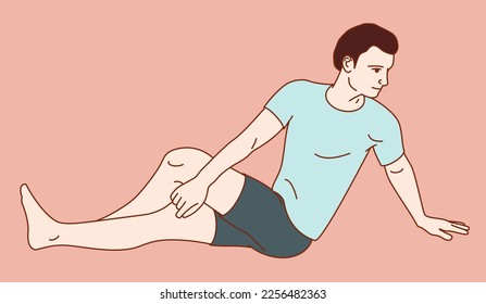Ilustración del ejercicio vectoral para dolor de cadera (articulación de cadera). Ejercicio 2