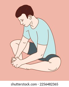 Vectoral exercise illustration for hip pain (hip joint). Exercise 1