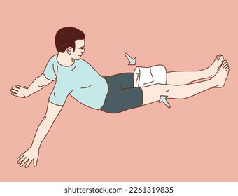 Vectoral exercise illustration for hip pain (hip joint). Exercise 8