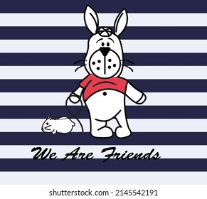 Vectoral rabbit and rat friends for baby cute shirts