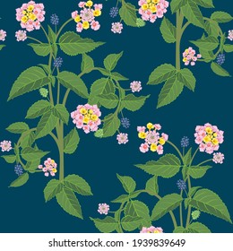 Vectoral Seamless Lantana Camara Flower Background