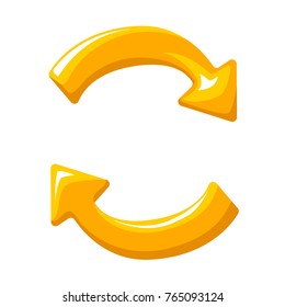 Vectorarrows glossy round volumetric golden glass arrow buttons for game interface