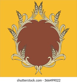 Vectorbarley frame vintage border  engraving with retro ornament pattern in antique rococo style decorative design