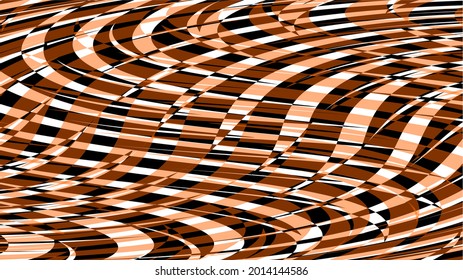 Vector-based, colored, striped texture, made of curved stripes.