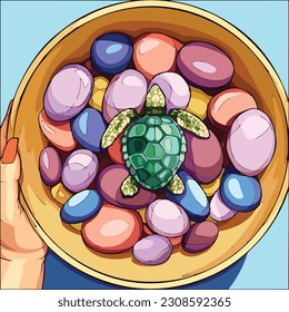 A vector-based turtle picture is a visually appealing and versatile artwork created using vector graphics software.