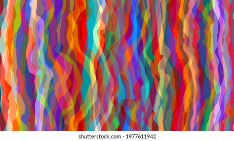 Vector-based, variegated texture consisting of translucent deformed stripes.