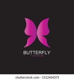 Pink Wing Beauty Butterflay Logo Template Stock Vector (royalty Free 