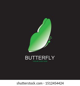 vector-beauty butterfly conceptual simple isolated on black background,colorful icon,logo.vector illustration