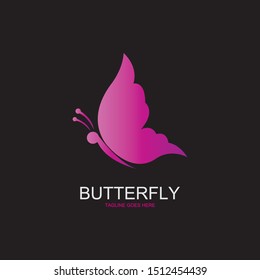 vector-beauty butterfly conceptual simple isolated on black background,colorful icon,logo.vector illustration