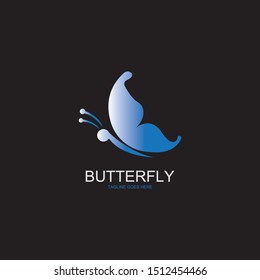 vector-beauty butterfly conceptual simple isolated on black background,colorful icon,logo.vector illustration