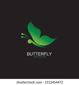 vector-beauty butterfly conceptual simple isolated on black background,colorful icon,logo.vector illustration
