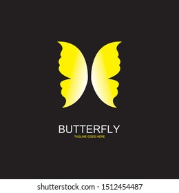 vector-beauty butterfly conceptual simple isolated on black background,colorful icon,logo.vector illustration