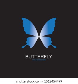 vector-beauty butterfly conceptual simple isolated on black background,colorful icon,logo.vector illustration