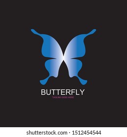 vector-beauty butterfly conceptual simple isolated on black background,colorful icon,logo.vector illustration