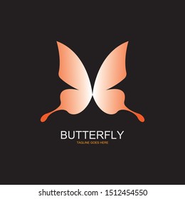 vector-beauty butterfly conceptual simple isolated on black background,colorful icon,logo.vector illustration