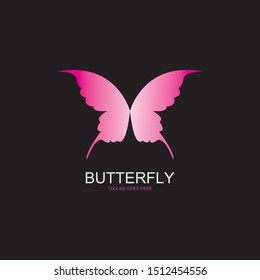 vector-beauty butterfly conceptual simple isolated on black background,colorful icon,logo.vector illustration