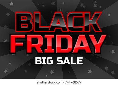 VectorBig sale design template, Black friday inscription on black background