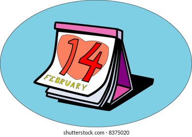 Vector.Calendar Valentine day
