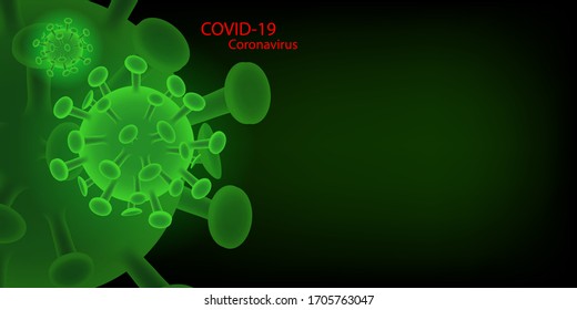 vector,imagen de fondo del virus corona,infección verde covid-19 en un fondo negro