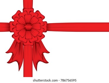 Vector,Decorative red ribbon bow isolated on withe background,Idea for art, card, gift, decoration, wallpaper, and background,Vector,EPS10